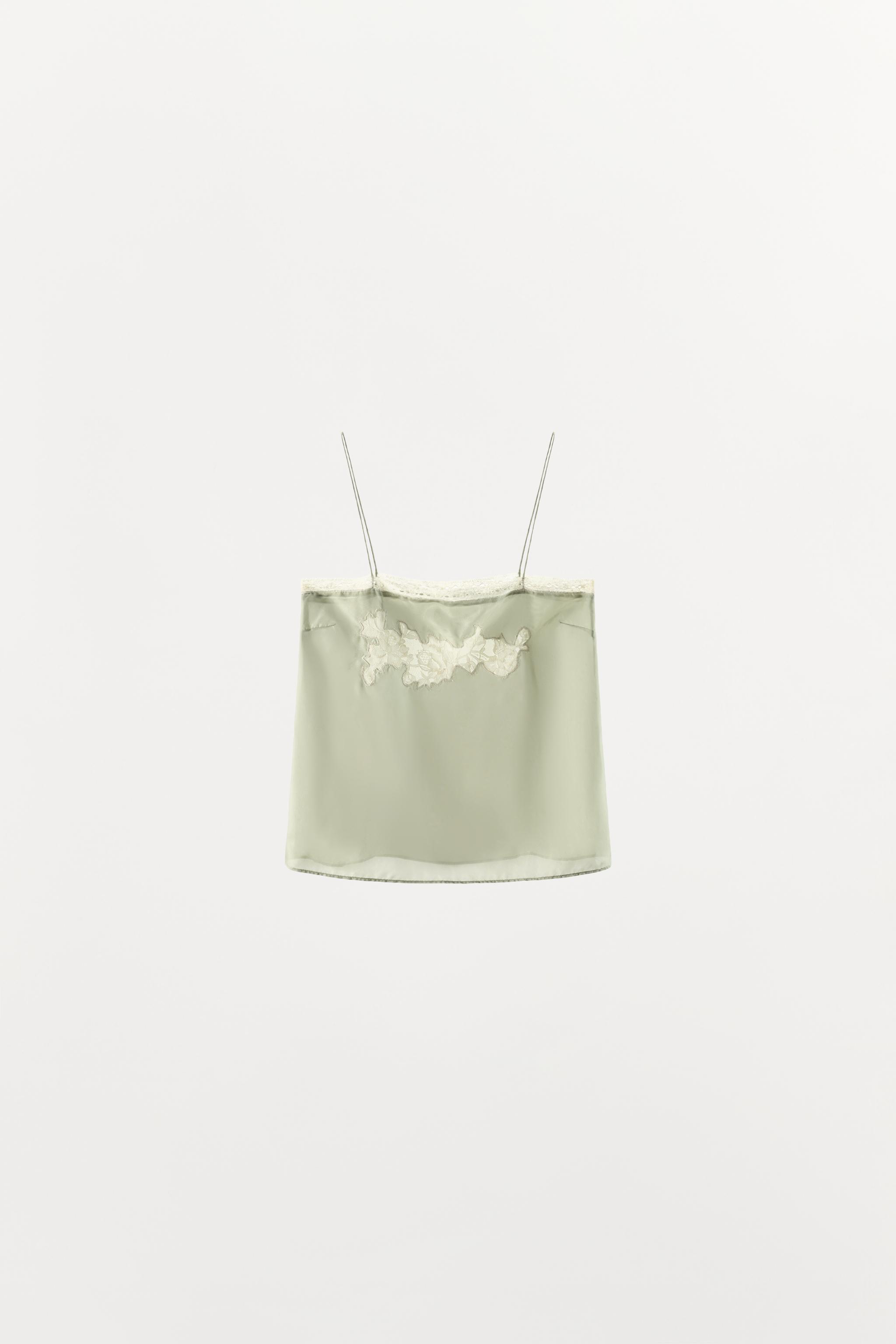 100% SILK FLORAL EMBROIDERED TOP